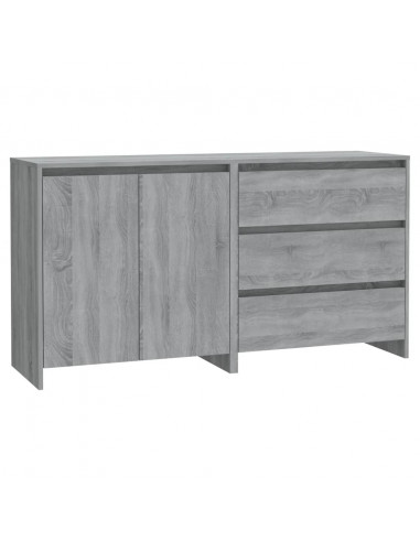 Credenze 2 pz Grigio Sonoma in Legno Multistrato