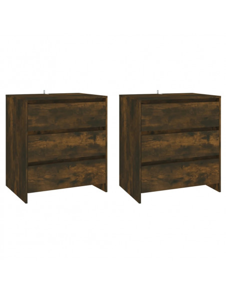 Credenze 3 pz Rovere Fumo in Legno Multistrato