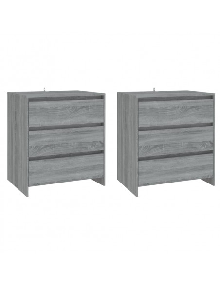 Credenze 3 pz Grigio Sonoma in Legno Multistrato