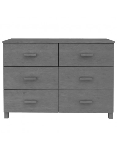 Credenza HAMAR Grigio Scuro 113x40x80 cm Legno Massello di Pino