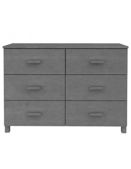 Credenza HAMAR Grigio Scuro 113x40x80 cm Legno Massello di Pino