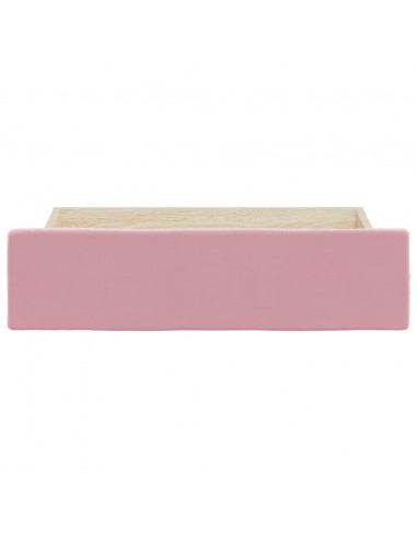 Cassetti da Letto 2pz Rosa in Legno Multistrato e Velluto