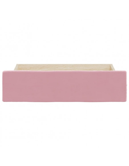 Cassetti da Letto 2pz Rosa in Legno Multistrato e Velluto