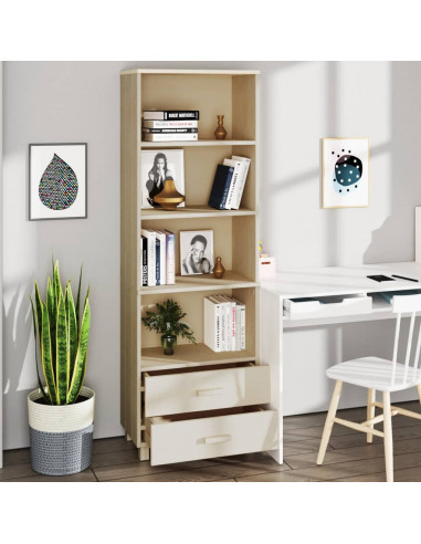 Credenza HAMAR Miele 60x35x180 cm in Legno Massello di Pino