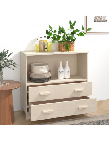 Credenza HAMAR Miele 85x35x80 cm in Legno Massello di Pino