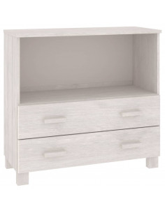 Credenza HAMAR Bianca 85x35x80 cm in Legno Massello di Pino 2