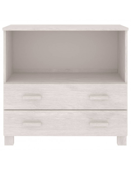 Credenza HAMAR Bianca 85x35x80 cm in Legno Massello di Pino