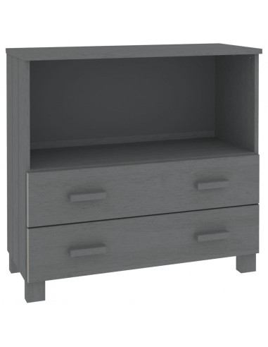 Credenza HAMAR Grigio Scuro 85x35x80 cm Legno Massello di Pino