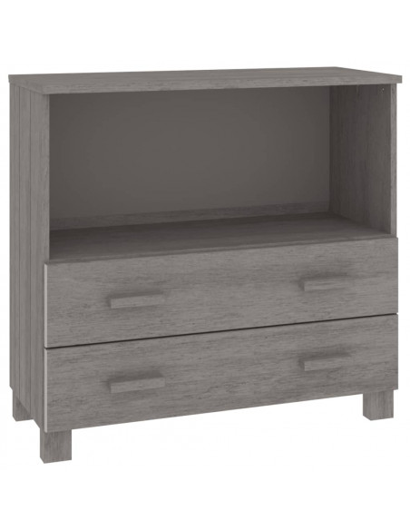 Credenza HAMAR Grigio Chiaro 85x35x80 cm Legno Massello di Pino