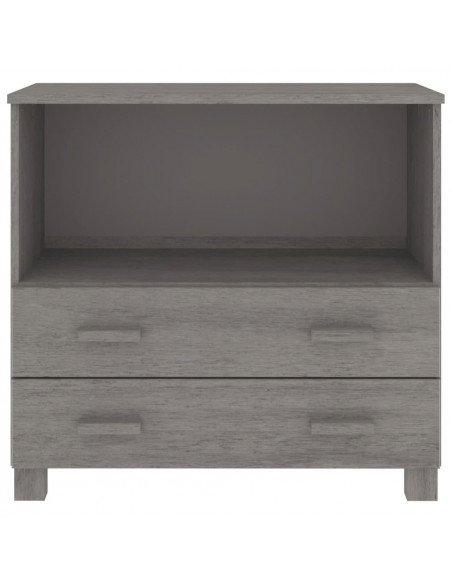 Credenza HAMAR Grigio Chiaro 85x35x80 cm Legno Massello di Pino