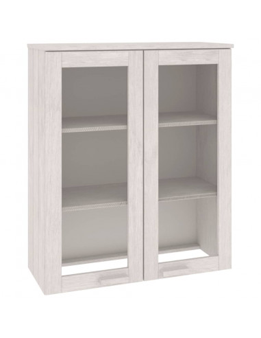 Piano Credenza HAMAR Bianco 85x35x100 cm Legno Massello di Pino