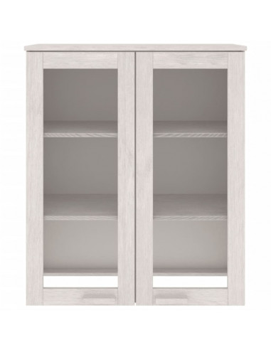 Piano Credenza HAMAR Bianco 85x35x100 cm Legno Massello di Pino