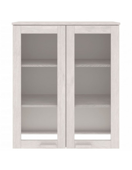 Piano Credenza HAMAR Bianco 85x35x100 cm Legno Massello di Pino