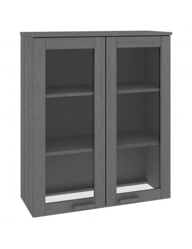 Scaffale Superiore per Credenza Grigio Scuro 85x35x100 cm Pino