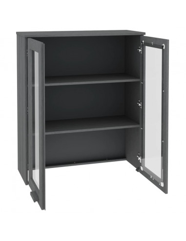 Scaffale Superiore per Credenza Grigio Scuro 85x35x100 cm Pino