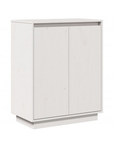 Credenza Bianca 60x34x75 cm in Legno Massello di Pino 2
