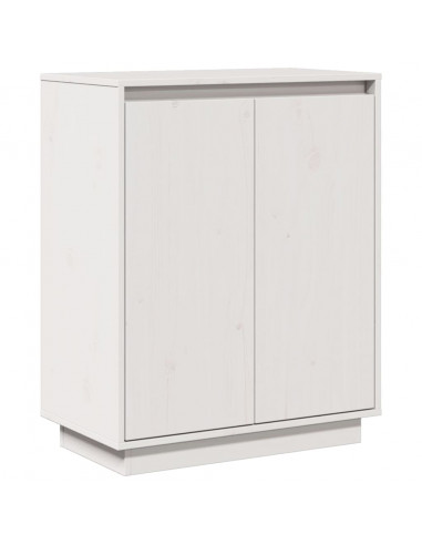 Credenza Bianca 60x34x75 cm in Legno Massello di Pino