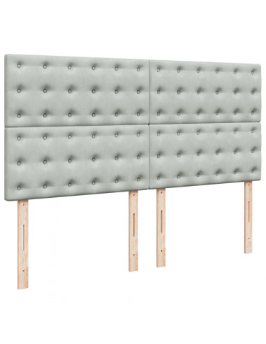 Giroletto a Molle con Materasso Grigio Chiaro 200x200cm Velluto