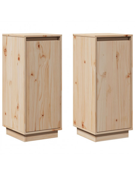 Credenze 2 pz 31,5x34x75 cm in Legno Massello di Pino
