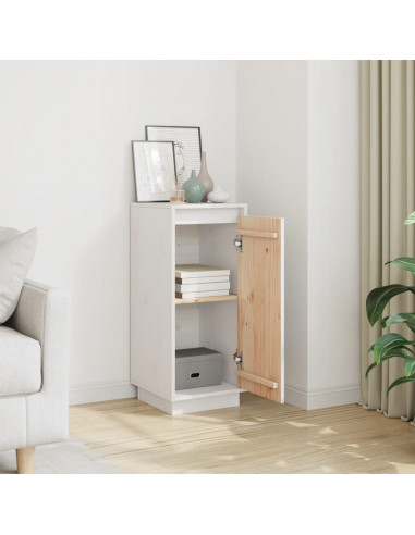 Credenza Bianca 31,5x34x75 cm in Legno Massello di Pino