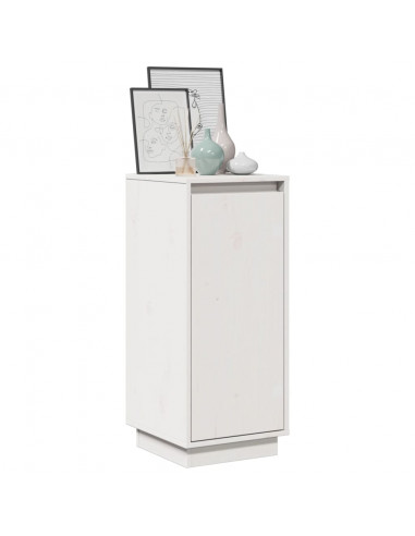 Credenza Bianca 31,5x34x75 cm in Legno Massello di Pino