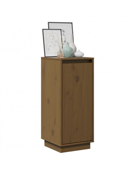 Credenza Marrone Miele 31,5x34x75 cm in Legno Massello di Pino