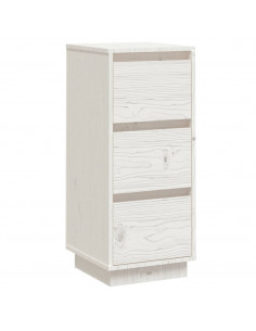 Credenza Bianca 32x34x75 cm in Legno Massello di Pino 2