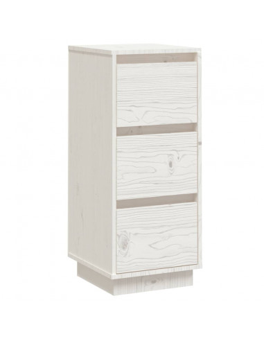 Credenza Bianca 32x34x75 cm in Legno Massello di Pino