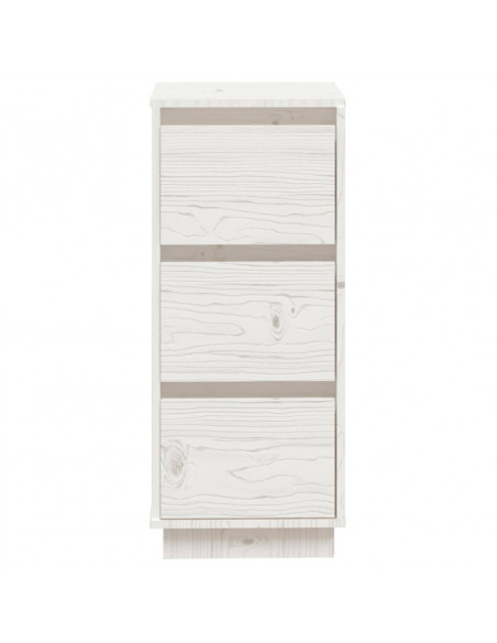 Credenze Bianche 2 pz 32x34x75 cm in Legno Massello di Pino
