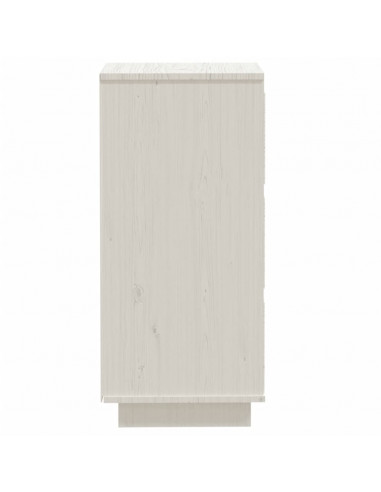 Credenze Bianche 2 pz 32x34x75 cm in Legno Massello di Pino