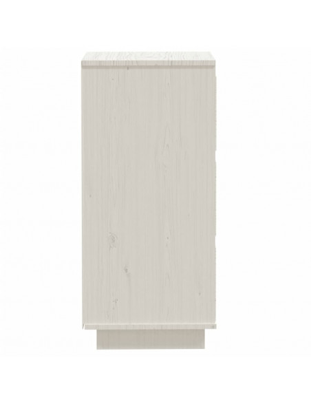 Credenze Bianche 2 pz 32x34x75 cm in Legno Massello di Pino