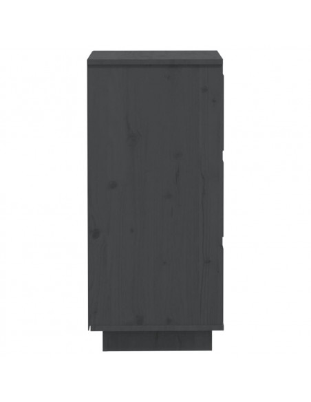 Credenze Grigie 2 pz 32x34x75 cm in Legno Massello di Pino