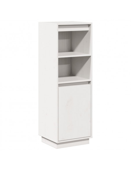 Credenza Bianca 37x34x110 cm in Legno Massello di Pino