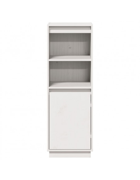 Credenza Bianca 37x34x110 cm in Legno Massello di Pino