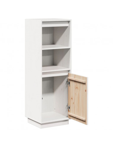 Credenza Bianca 37x34x110 cm in Legno Massello di Pino