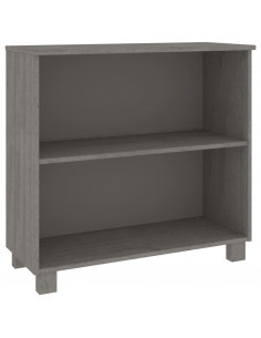 Credenza HAMAR Grigio Chiaro 85x35x80 cm Legno Massello di Pino 2