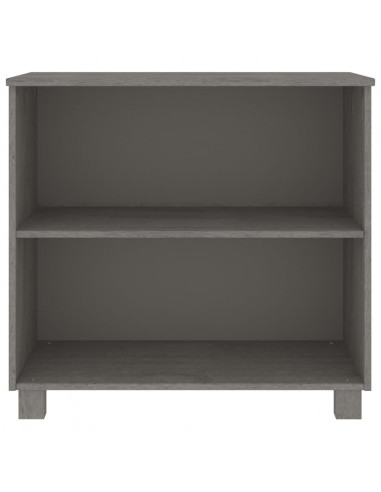 Credenza HAMAR Grigio Chiaro 85x35x80 cm Legno Massello di Pino