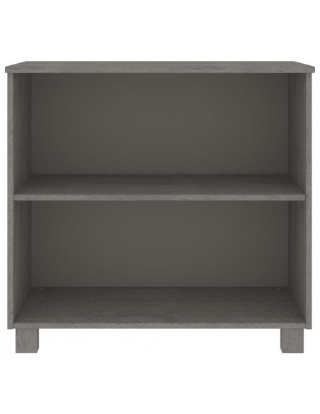 Credenza HAMAR Grigio Chiaro 85x35x80 cm Legno Massello di Pino