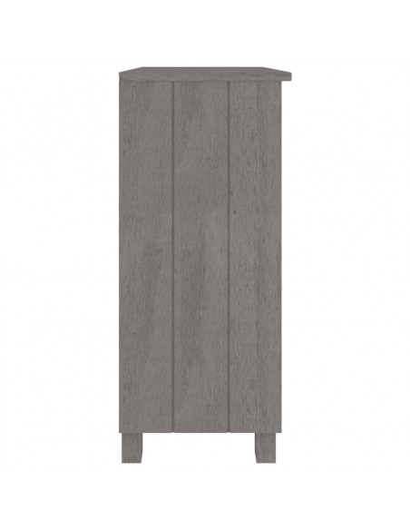 Credenza HAMAR Grigio Chiaro 85x35x80 cm Legno Massello di Pino