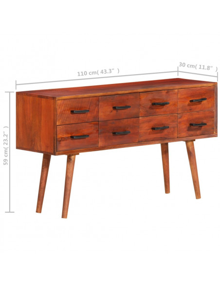 Credenza 110x30x59 cm in Legno Massello di Mango