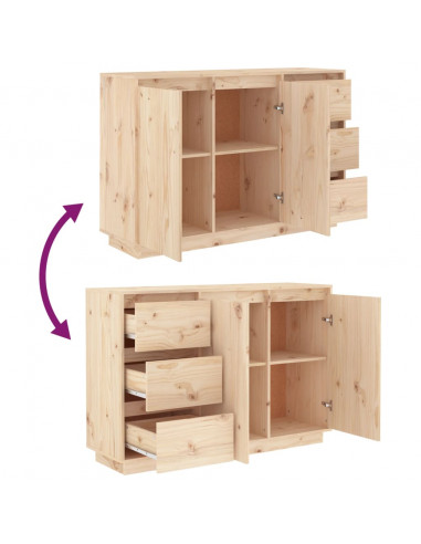 Credenza 111x34x75 cm in Legno Massello di Pino
