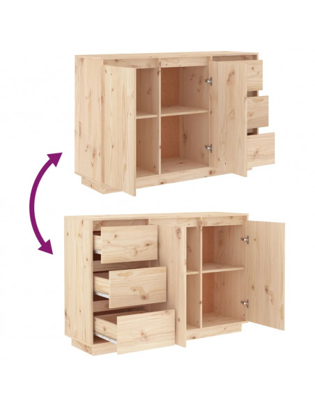 Credenza 111x34x75 cm in Legno Massello di Pino
