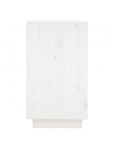Credenza Bianca 111x34x60 cm in Legno Massello di Pino