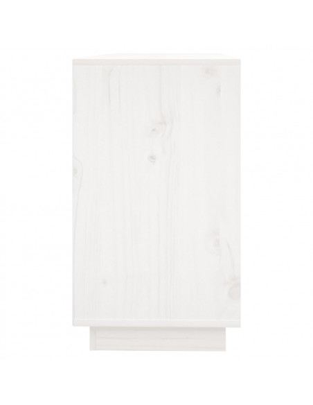 Credenza Bianca 111x34x60 cm in Legno Massello di Pino