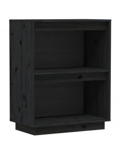 Mobile Consolle Nero 60x34x75 cm in Legno Massello di Pino 2
