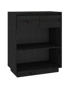 Mobile Consolle Nero 60x34x75 cm in Legno Massello di Pino 2