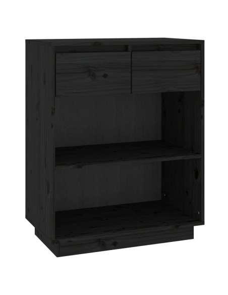 Mobile Consolle Nero 60x34x75 cm in Legno Massello di Pino