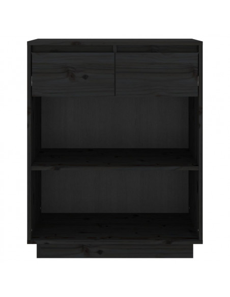 Mobile Consolle Nero 60x34x75 cm in Legno Massello di Pino