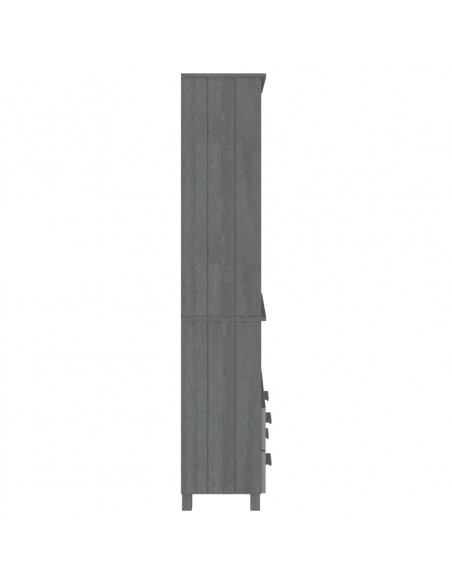 Credenza HAMAR in Legno Massello di Pino Grigio Scuro