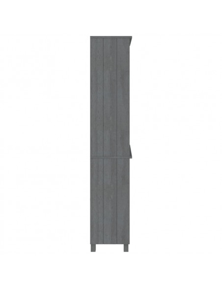 Credenza HAMAR in Legno Massello di Pino Grigio Scuro